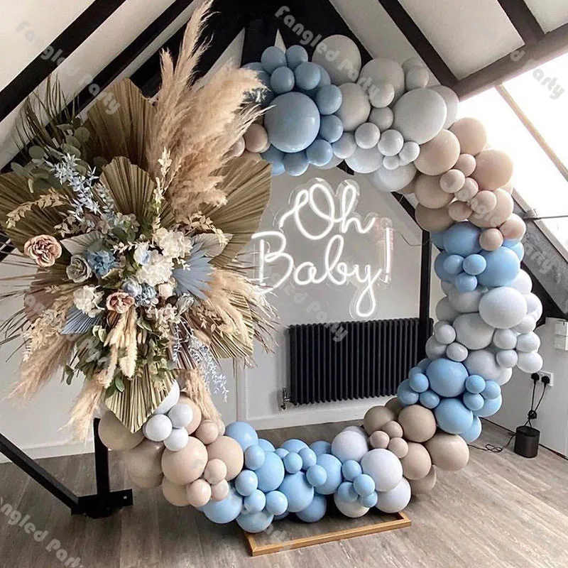 140pcs Macaron Modre Balone, Arch Komplet Baby Tuš Podvojila Marelice Balon Garland Rojstni dan Valentinovo Poroka Dekor