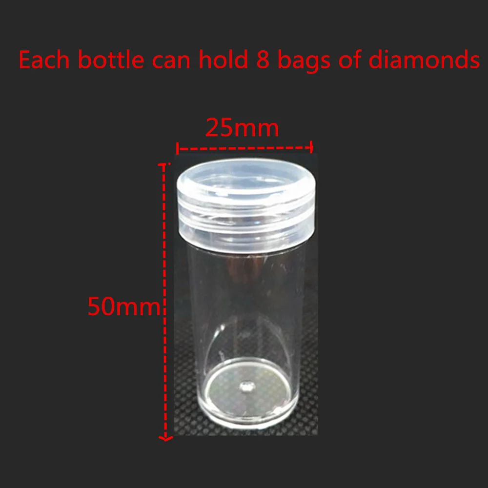15 mL Steklenice Prozorni 5D Diamond Slikarstvo Kroglice Shranjevanje Steklenic Vezenje Kroglice za Shranjevanje Posode Škatla za Shranjevanje