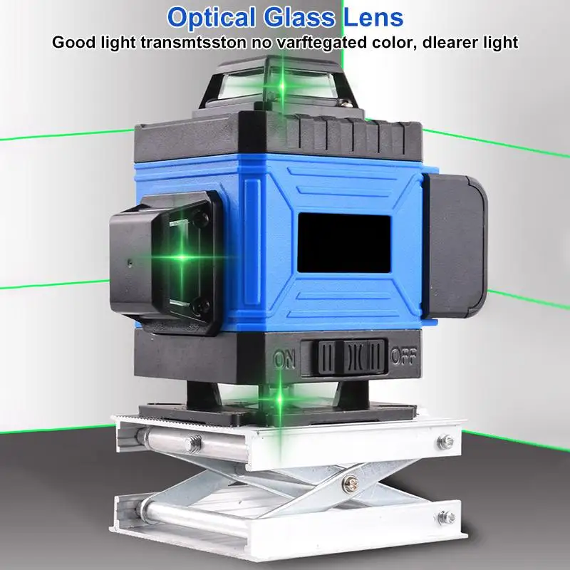 16 Linij 4D Laser Ravni Self-Izravnavanje 360 Visoko Natančnost Močne Horizontalne In Vertikalne Križ Zeleni Žarek z Daljinskim upravljalnikom