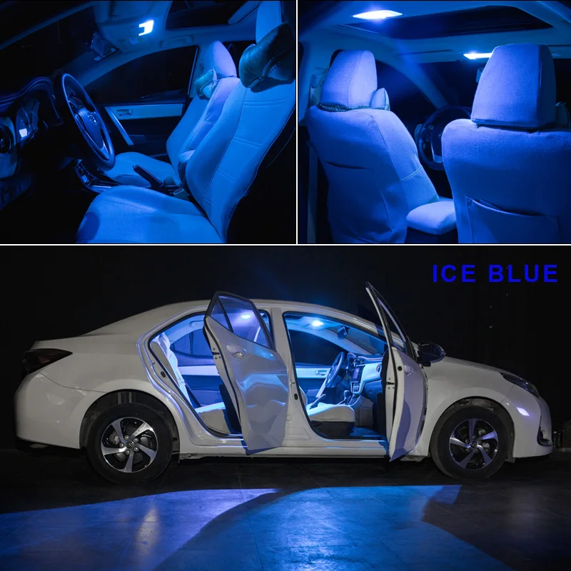 16 x White Ice Blue Canbus Avtomobilske LED Notranjosti registrske Tablice Škatle za Rokavice Branje Vrata Prtljažnik Žarnice Paket Komplet Za 2005-2011 Volvo V50