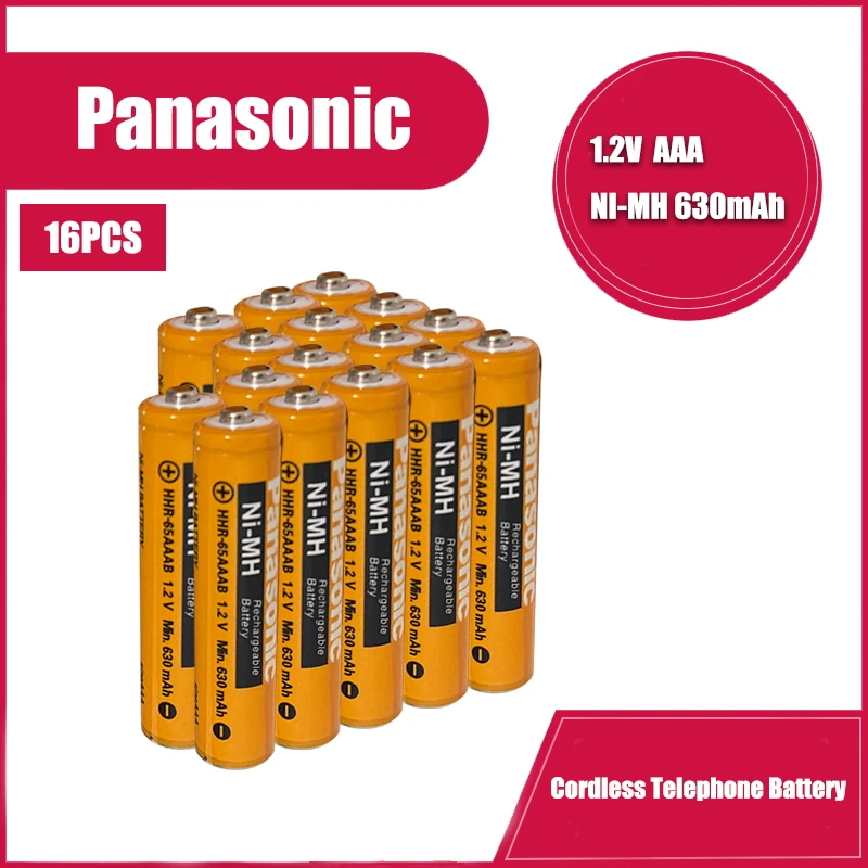 16PCS AAA PANASONIC 1,2 V 630mAh Polnilne Baterije NiHM časi Polnjenja ali 1200 krat