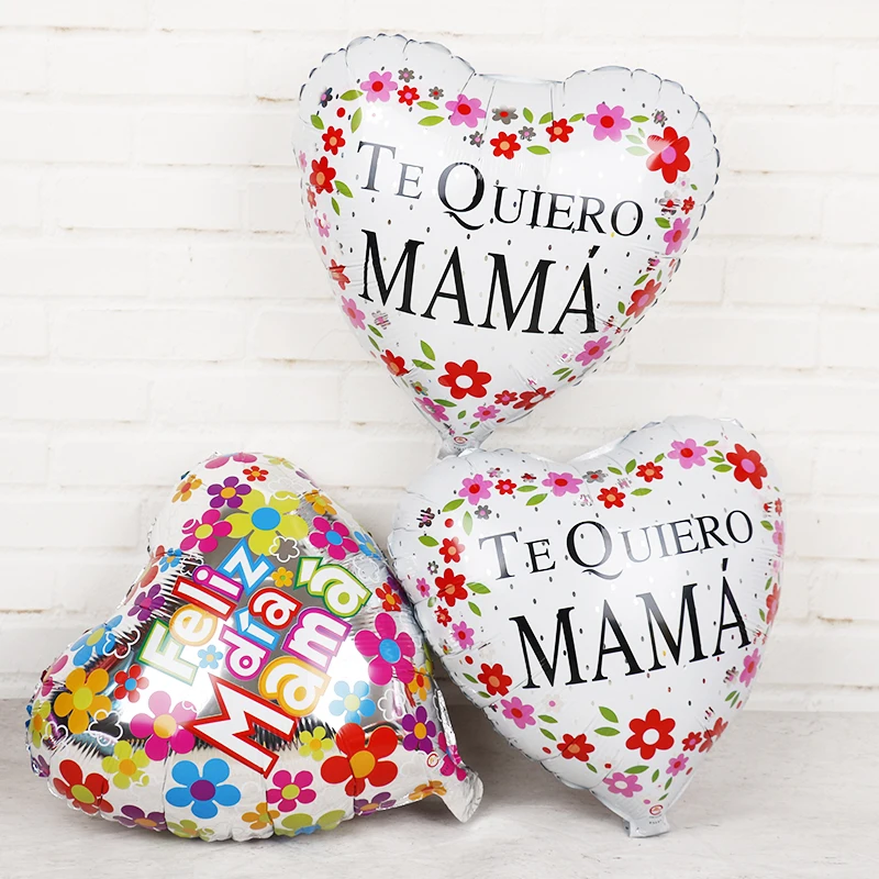 18 inch španski Mama Folija Baloni Te Quiero Mami Srečen Rojstni dan, materinski Dan Okraski Stranka Helij Globos Darila Baloes 50pcs