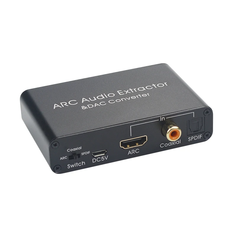 192KHz ARC o Adapter HDMI o Extractor Digitalno Analogni o z DAC Pretvornik SPDIF Koaksialni RCA 3.5 mm Jack Izhod
