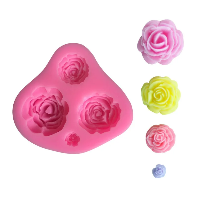 1pc Cvet Cvet Vrtnice oblike Silikona, Fondat plesni 3D Torto Plesni Cupcake Jelly Candy torto Dekoracijo Peko Orodje Kuhinjski pripomočki