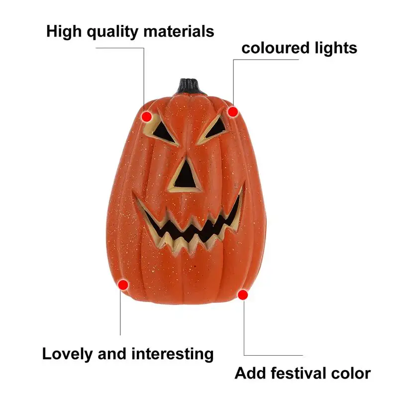 1pc Halloween LED Bučna Skull Glave Svetlobo Žareče Dekorativne Svetilke (Oranžna)
