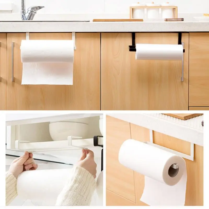 1PC Kabinet Kuhinja Roll Papir Držalo za Toaletni Roll Imetnik Brisačo Imetnik Obešalniki Za Gospodinjski Kuhinjski Omari, Skladiščenje, Stojala
