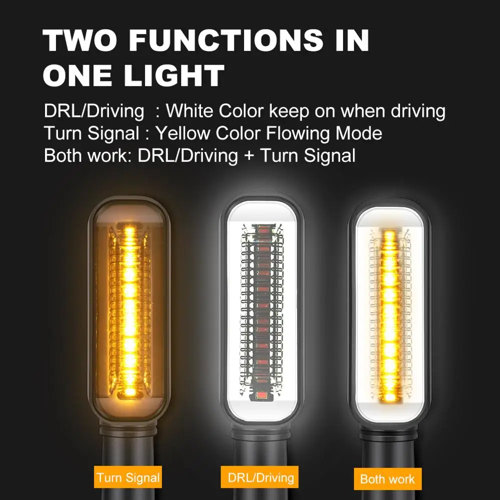 1Pc LED Vključite Opozorilne Luči Motocikel Stop Signal DRL Teče Voda Utripa 2 v 1 Blinker Kazalnik Rep Lučka Univerzalno Zavore