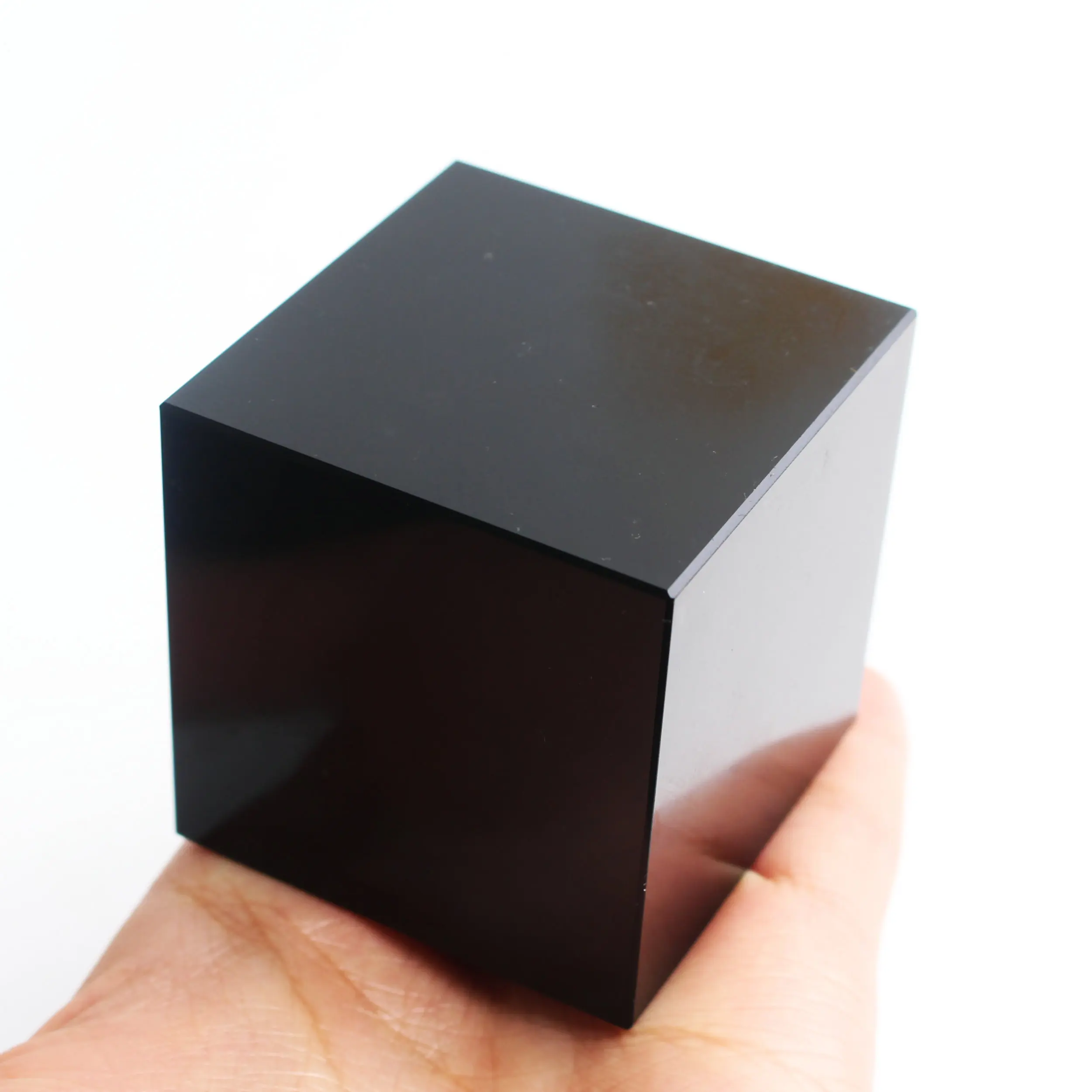 1PC Naravni Črni Obsidian Blok Kristalno Kvadratnih Oblikovan Obesek Srčkan Zdravljenje Darilo