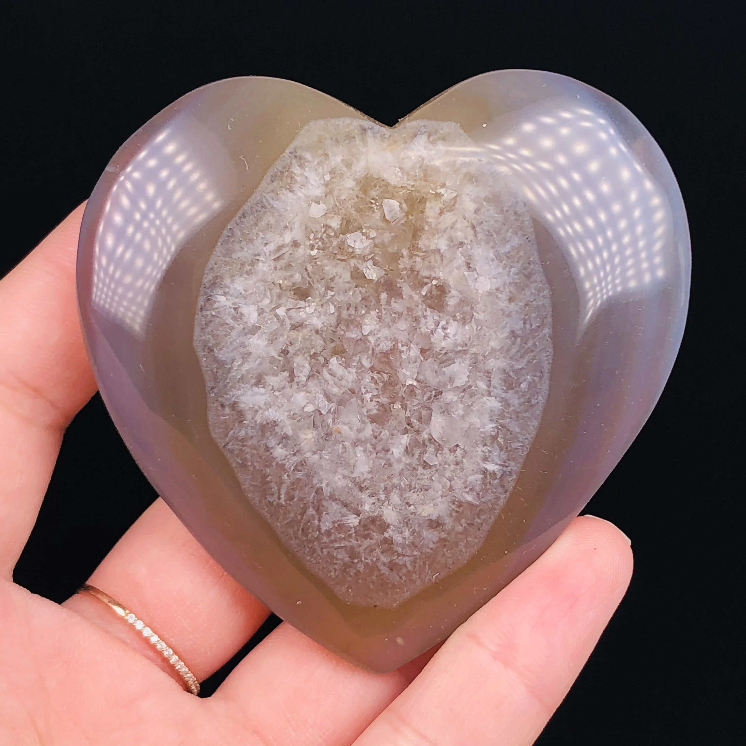 1Pc Naravnih Srce Prugasta Agate Kristalno Vklesan Ljubezen Zdravljenje dragih kamnov Doma Dekoracijo & Kamen Obrti