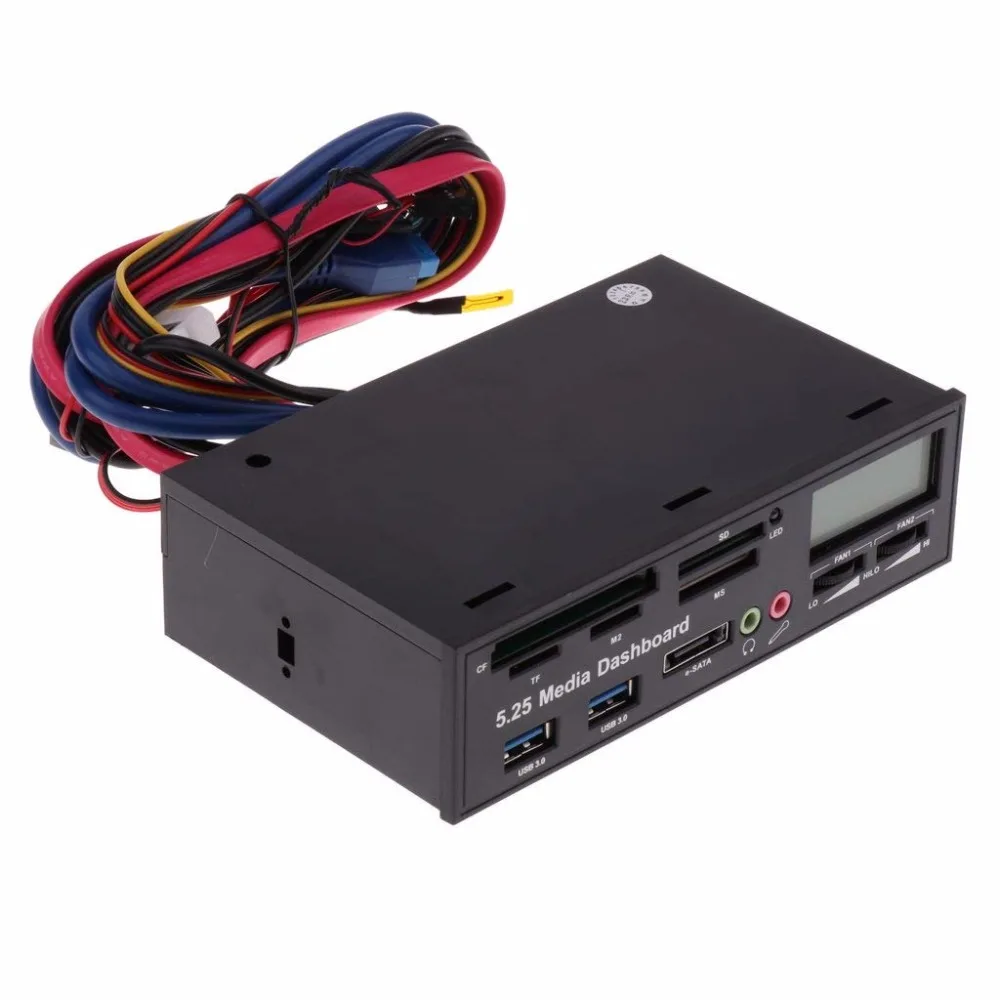 1PC pasov 5,25 Palca USB 3.0 za Visoke Hitrosti Medijev nadzorna plošča Sprednja Plošča PC Multi Black Card Reader