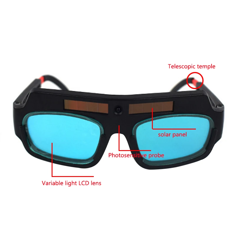 1pc Solar Powered Auto Temnenje Varilne Maske, Čelada, zaščitna Očala, Varilec Očala Loka, Anti-shock Objektiv Za Zaščito Oči