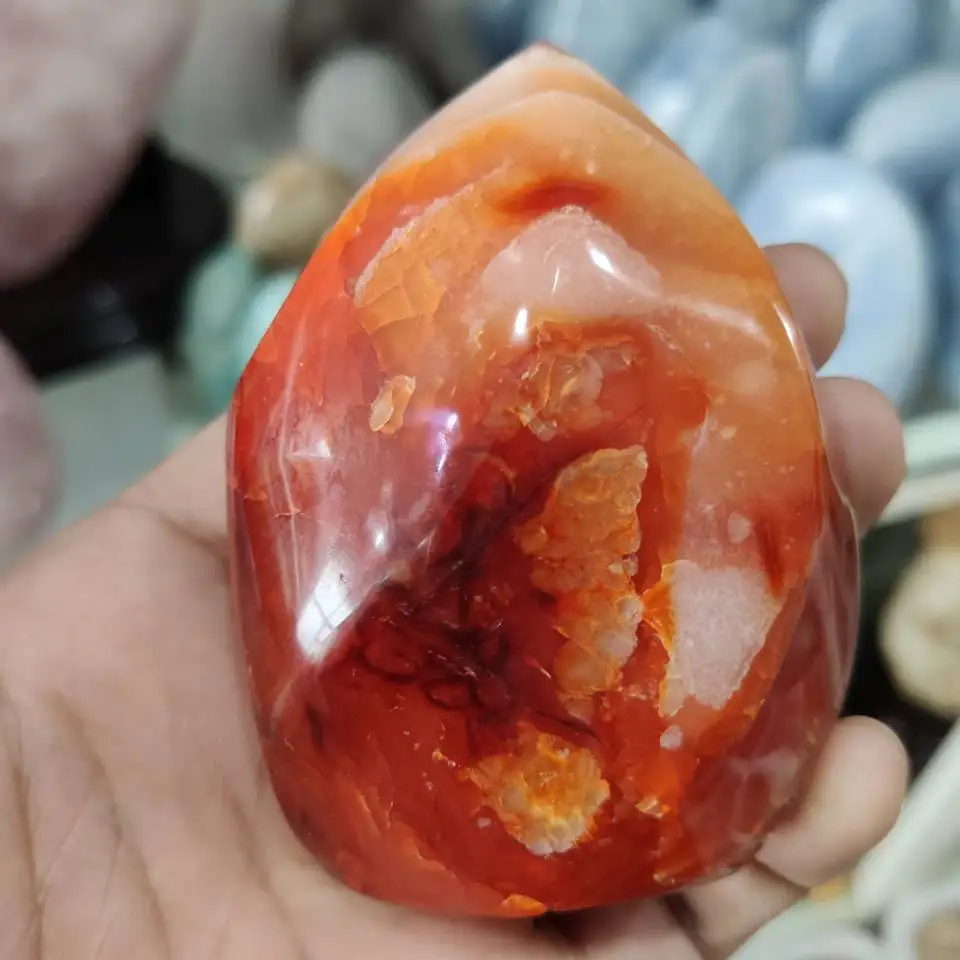 1pcs 400-450 g Naravno Rdeča Agate baklo polirani quartzcrystal Vzorec Zdravljenja