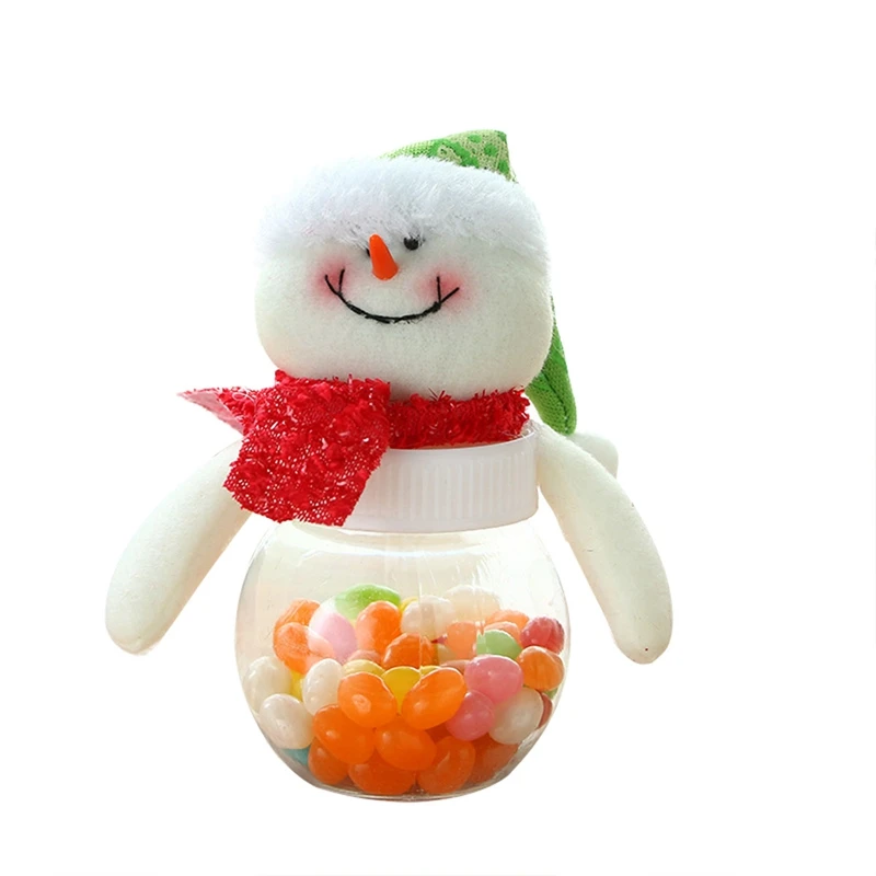 1pcs Božič Sladkarije Škatla za Shranjevanje Jar Steklenico Santa Claus Snežaka Elk Medved Božič Dekor Krog snežaka