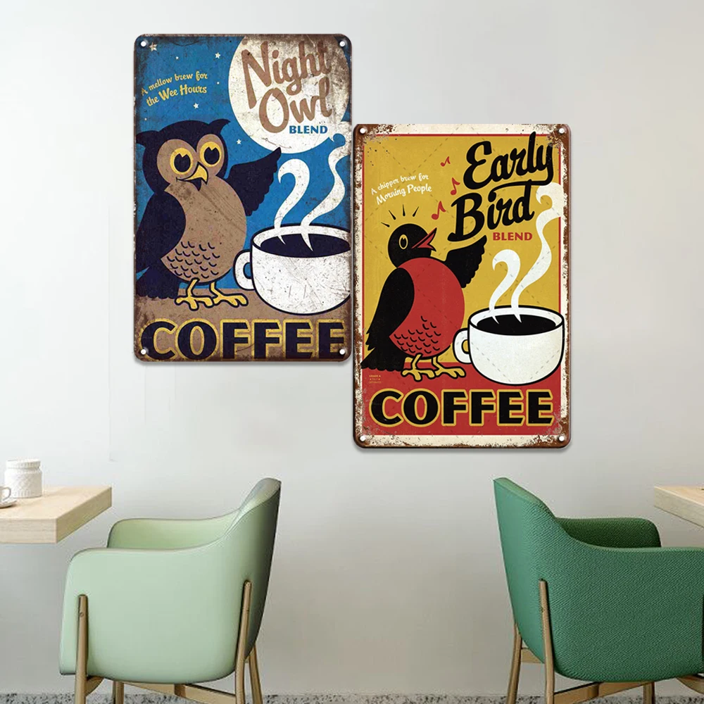 1Pcs Kovinski Plakat Kave Tin Prijavite Vintage Kuhinjo, Kavarna Stenski Dekor Doma Dekoracijo Kovinskih Prijavite Železa Slikarstvo Plaketo Umetnosti Plakatov