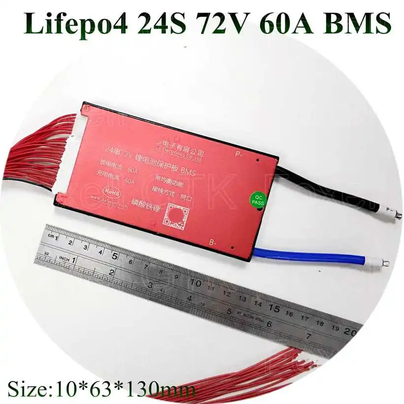 1pcs Lifepo4 bms pcm 24s 60A 72V baterije bms 50A krmilnik ne bluetooth bms za 3.2 v ebike elektronskega diy komplet batterires