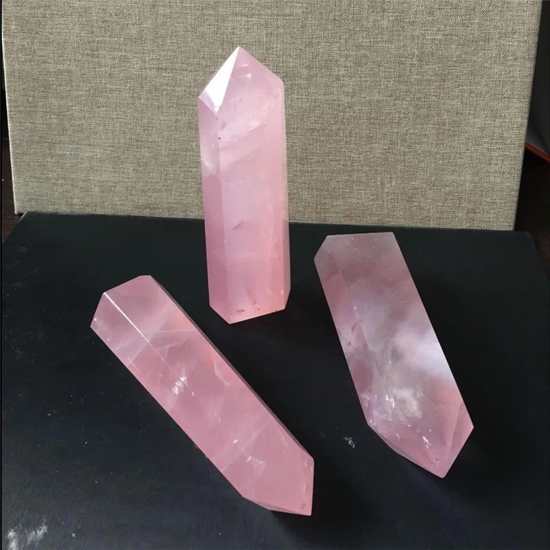 1pcs Naravnih Rock Rose Quartz Crystal Točke Zdravilni Kamen Obelisk Palico Roza