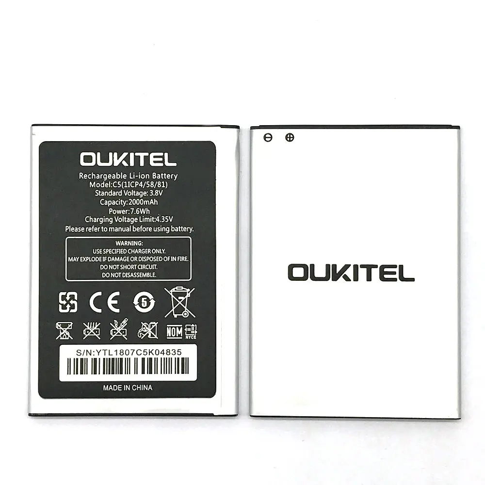 1PCS New Visoke Kakovosti Oukitel C5 Baterija Za Oukitel C5 Mobilni Telefon + Skladbo Kode