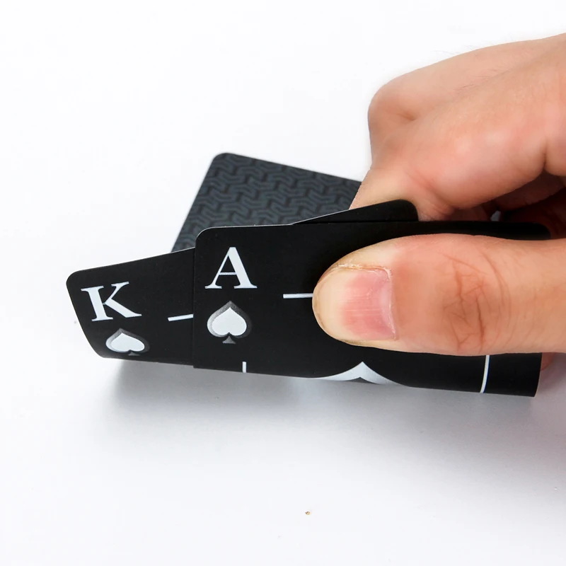 1pcs Črni Mat Plastičnih Kart za Poker Nepremočljiva PVC Igralne Karte z Aluminijeve Zlitine Polje
