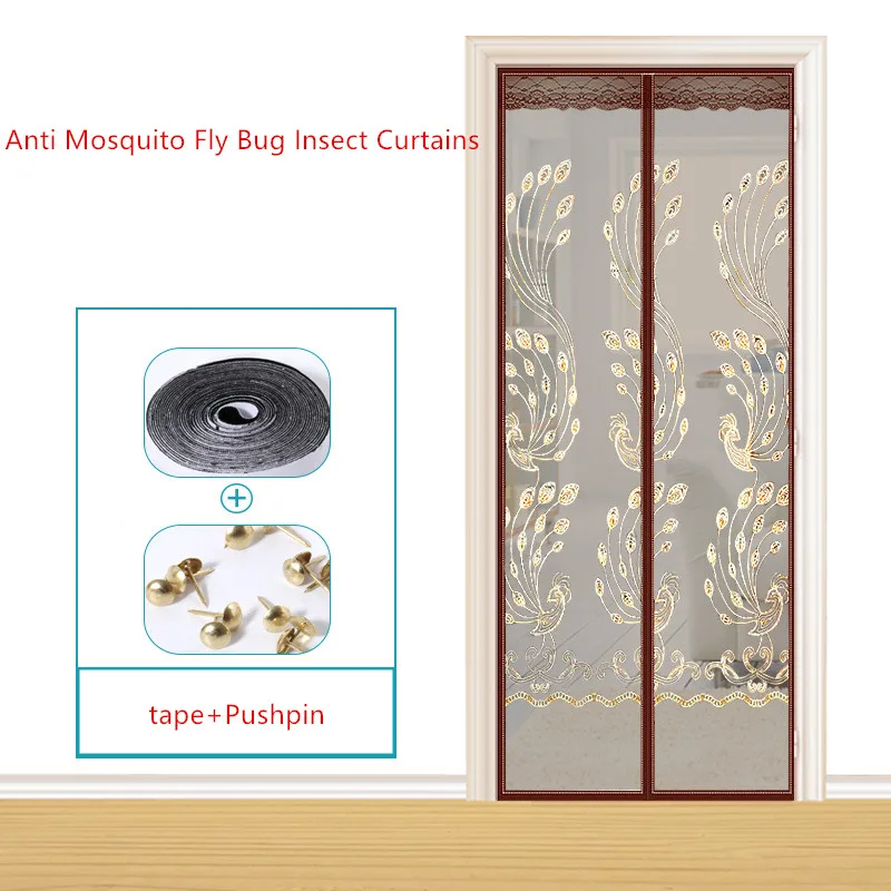 1set Anti-komar mrežo izklop Zaslona vezenje vrata, zavesa self-zapiranje komarjem, magnetna vrata zaslon za kuhinjo, zavese