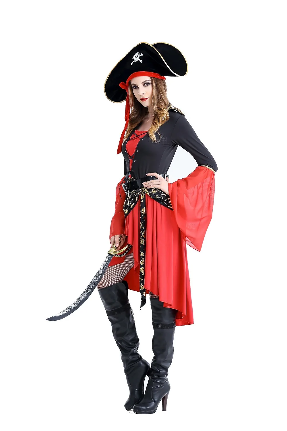 1set/veliko Pirate Kostumi Uspešnosti Seksi Odraslih Halloween Kostum Obleko ženska poliester pirat noša