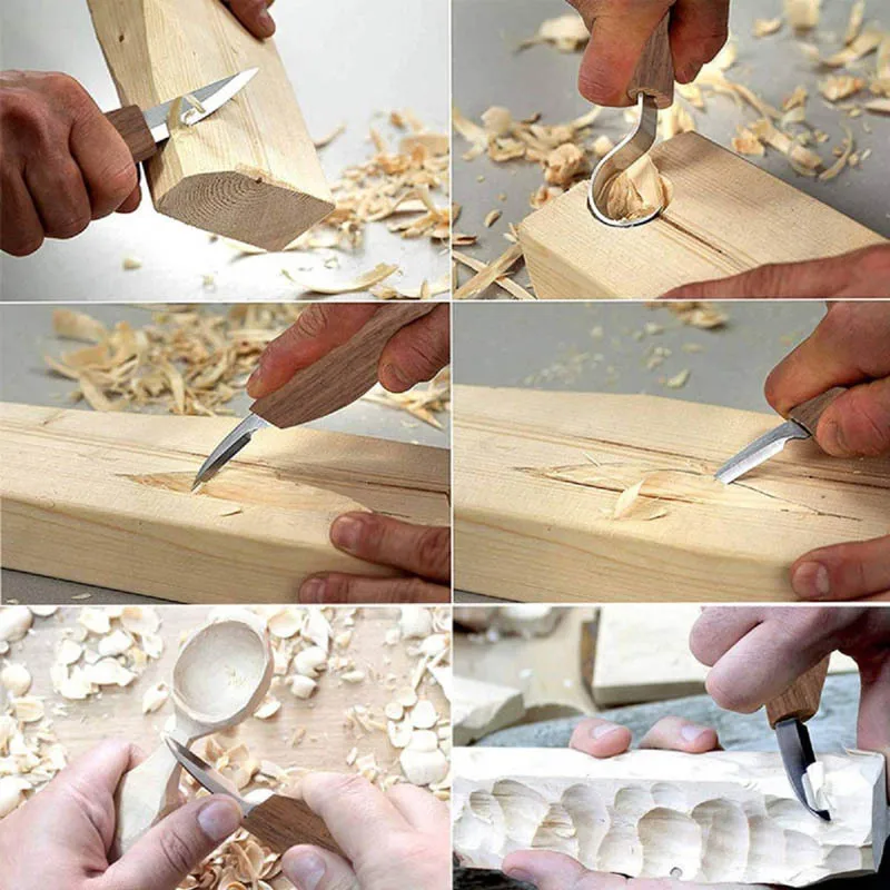 2/3/5pcs Dleto Lesnoobdelovalnih Žlico Carving Nož Woodcut DIY Strani Lesa Carvinga Orodja Peeling Woodcarving Rezalnik Kiparskih