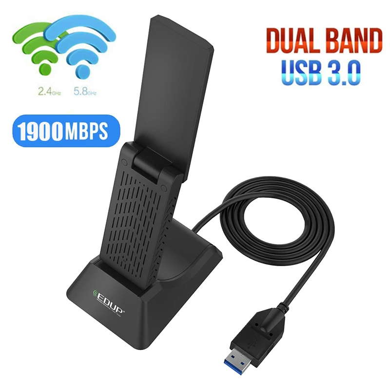 2.4 G/5 G Brezžični USB 3.0, Wifi Adapter 600Mbps/1900Mbps Dual Band omrežna kartica kanal 802.11 ac Z Anteno, Sprejemnik za Namizje