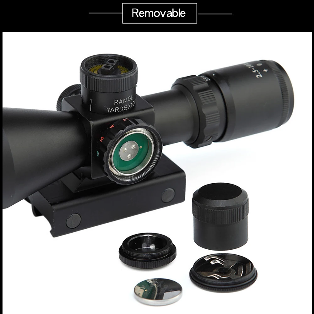 2.5-10x40ER Taktično Reticle Opticcal Pogled Cilj Puška Ogledalo Lovska Puška Področje Sniper Airsoft Zračne Puške Pribor Teleskop