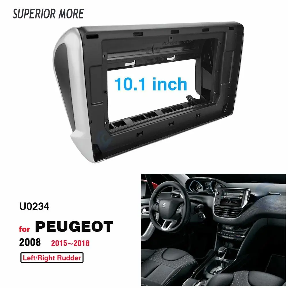 2 Din 10.1 Palčni Avto Radio Namestitveni DVD GPS Mp5 Plastičnih Fascijo Plošča Okvir za Peugeot 2008~2018 Dash Mount Kit