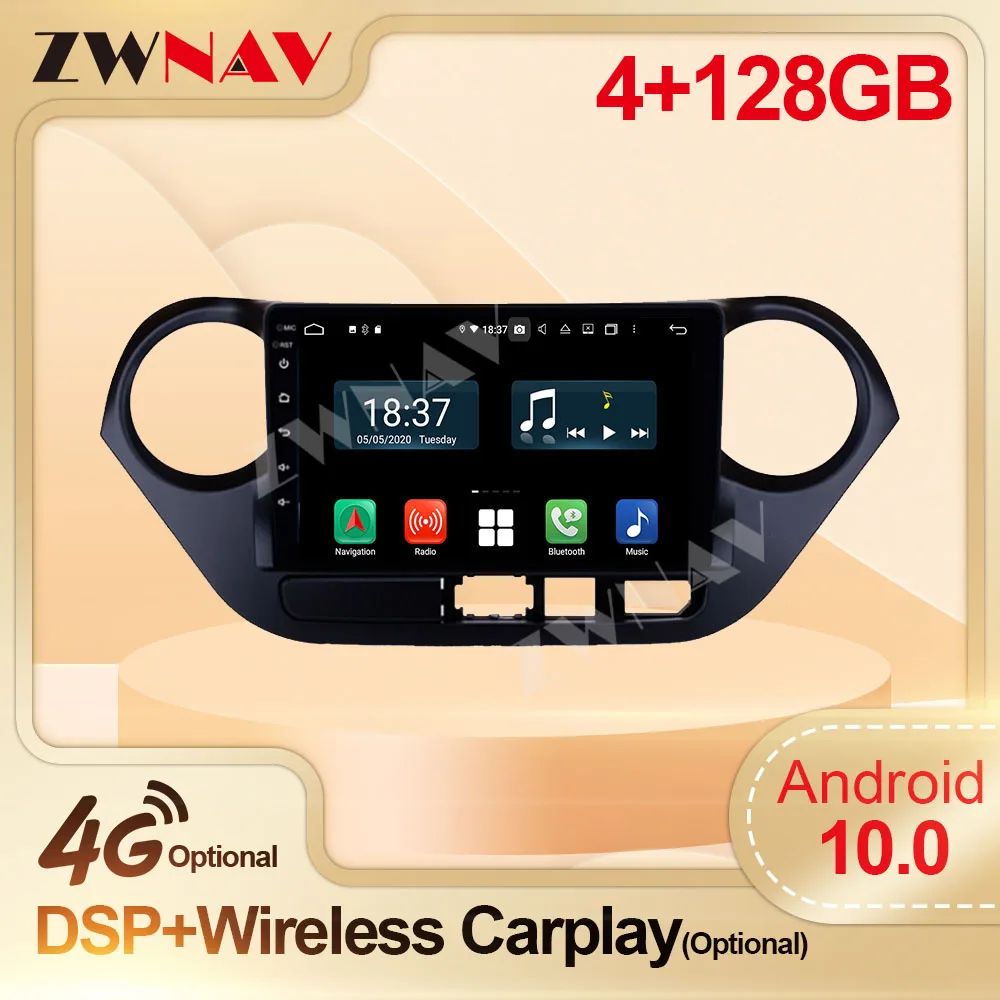 2 Din 128GB Za Hyundai Grand I10 2018 2019 Android 10.0 Zaslon Multimedijski Predvajalnik, Avto Avdio Radio, GPS Navi Vodja Enote Auto Stereo