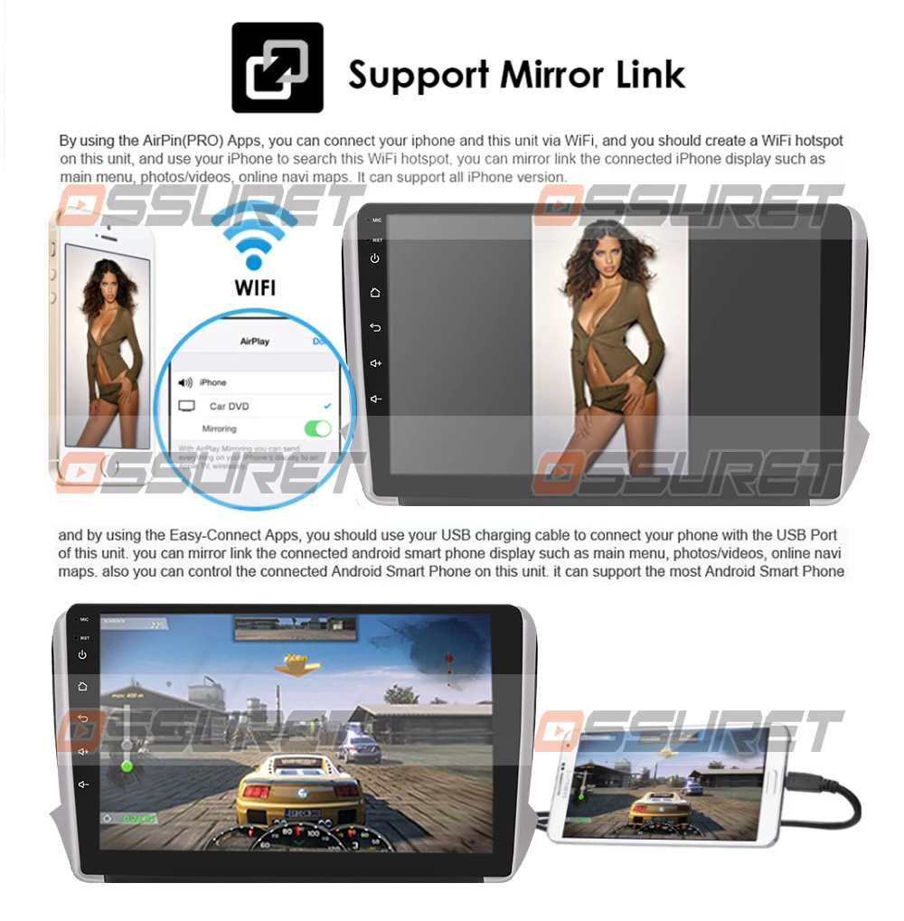 2 DIN Android 10.1 PALČNI avtoradia za Peugeot 208 2008 2012-2018 GPS Navigacija Multimedijski Predvajalnik Predvajalnik USB WIFI Vodja Enote