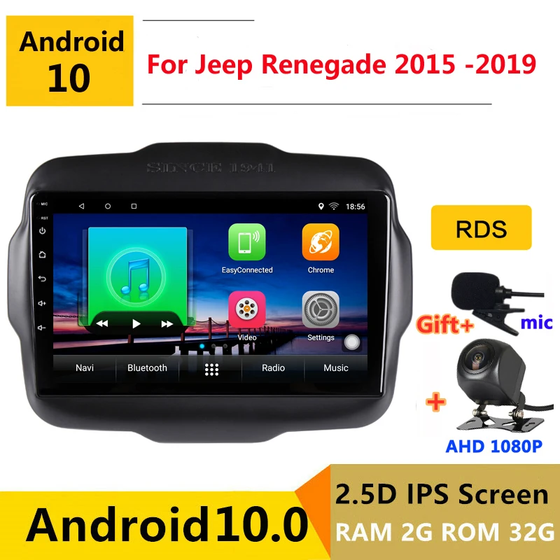 2 din android 10 avtoradio avto steretip za Jeep Renegade 2016 2017 2018 2019 navigacija GPS DVD Predvajalnik