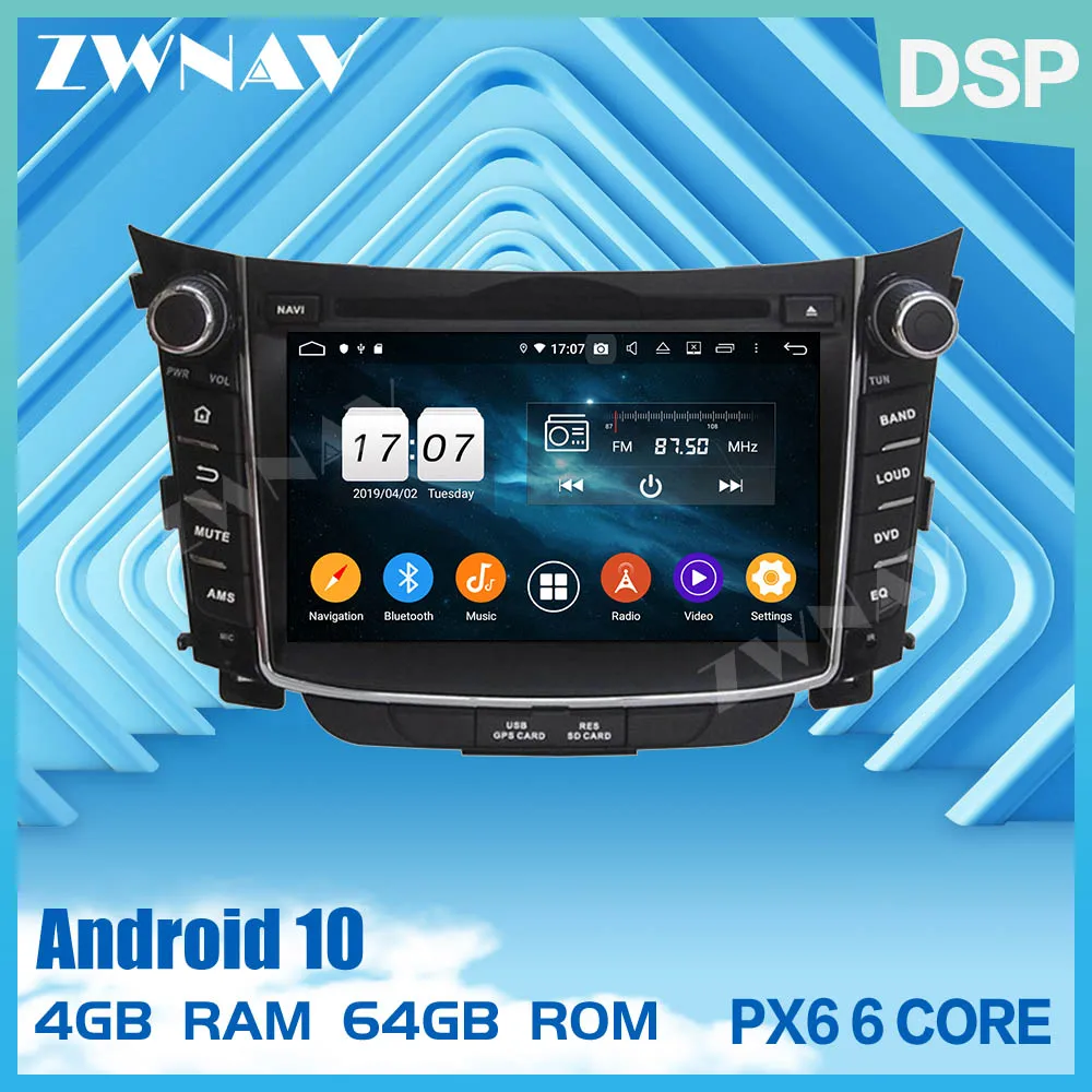 2 din PX6 IPS, zaslon na dotik, Android 10.0 Avto Multimedijski predvajalnik Hyundai I30 2011-BT radio audio stereo GPS navi vodja enote