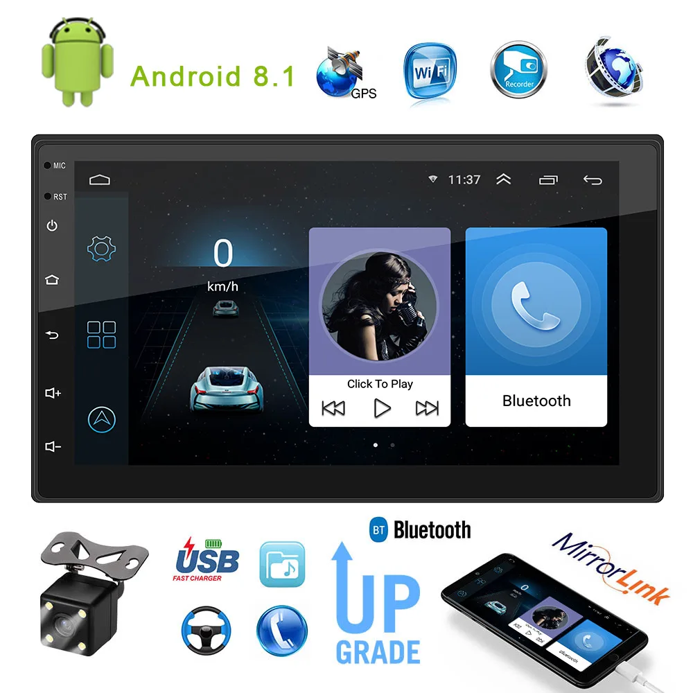 2 Din Radio Z Zaslonom Android Avto Večpredstavnostna Univerzalni Bluetooth Centralni Nadzor Stereo Sprejemnik GPS Navigacija MP5 USB, Wifi