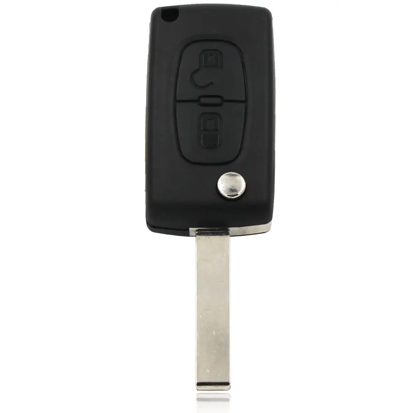 2 Gumb za popolno Popolno Flip Pametne Oddaljeni Ključ za Peugeot 307 433MHZ ID46 Čip 0536 Modeli do 20110416 HU83 Rezilo z Groove