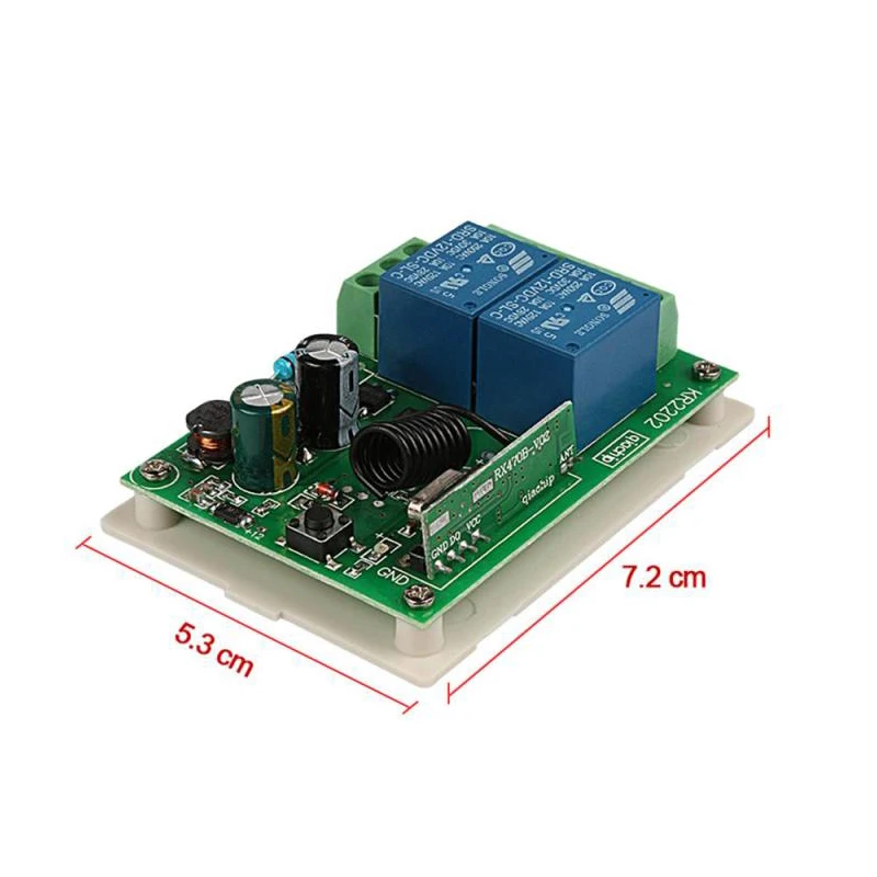 2 KOS Brezžičnega svetlobe, smart Remote Control Stikalo RF Relejni Sprejemnik Učenja Modul DIFODA 433Mhz 110V AC 220V 2 CH Univerzalni