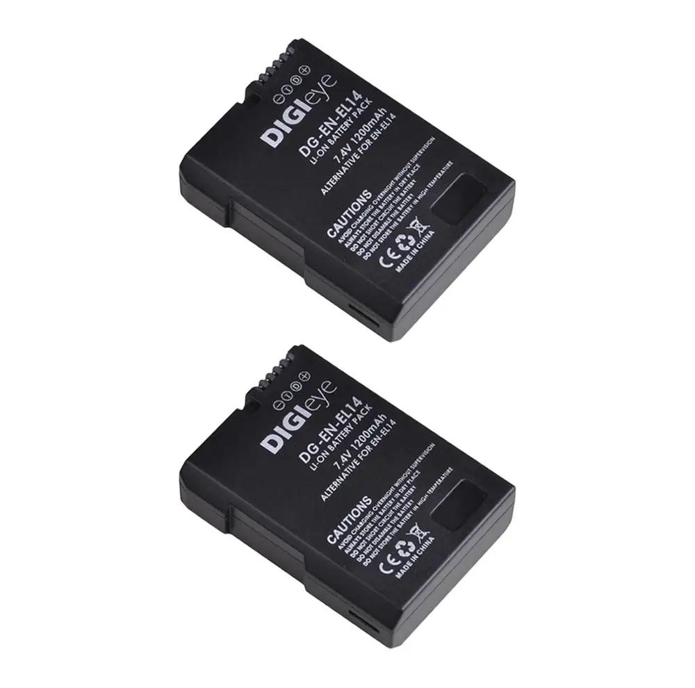 2 Kos EN-EL14 SL-EL14A Baterije Batteria za Nikon D3100 D3200 D3300 D3400 D3500 D5600 D5100 D5200 P7000 P7800