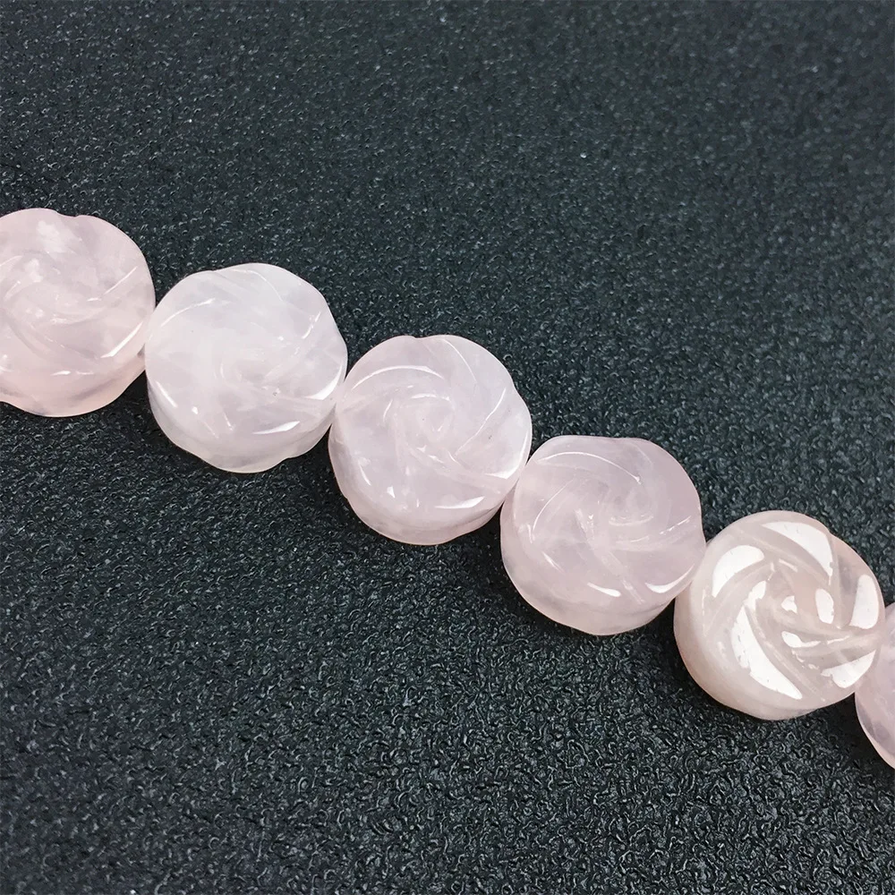 2 Kos Naravni Kristal Rose Quartz Ametist Nakit Poldragi Kamen Svoboden Biseri 6*14 mm dvostranski Vklesan Rose Cvet Obliko