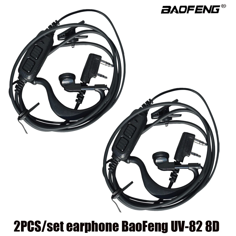 2 kos /nastavite Novo Original slušalke za baofeng UV-82 8D walkie talkie dvojno PG gumb za slušalke