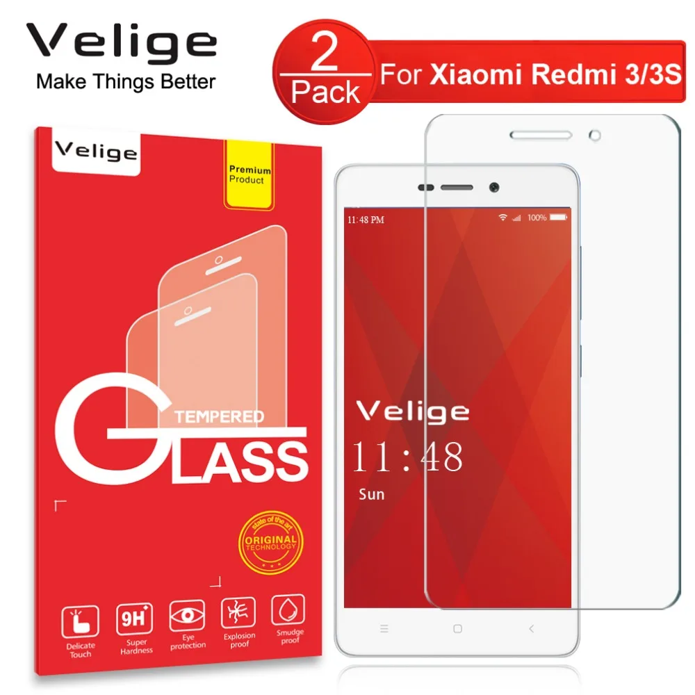 2 Pack Velige Kaljeno Steklo Screen Protector Za Xiaomi Redmi 3 3 3X Pro 3Pro 9H Trdoto 0,3 mm Zaščitnega Stekla Film