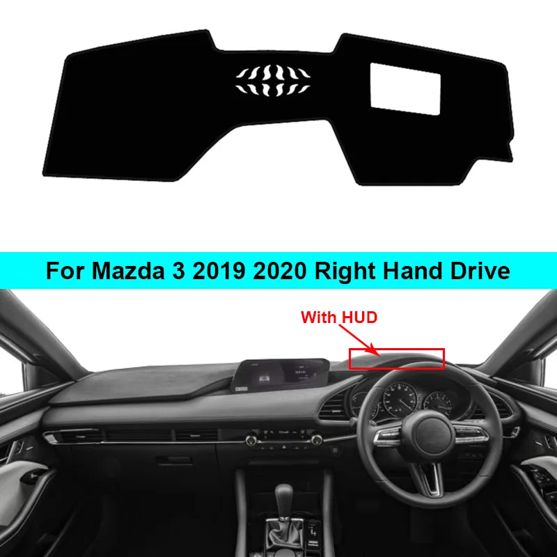 2 Plasti Avto nadzorna plošča Pokrov Dashmat Dash Mat Preprogo Cape Za Mazda 3 2019 2020 LHD RHD Auto Sonce, Senco na Armaturno Ploščo Pokrov