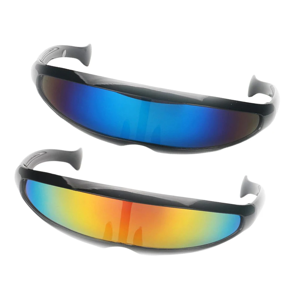 2/set Futuristično Zrcali sončna Očala Ozko Monoblock Ščit Očala