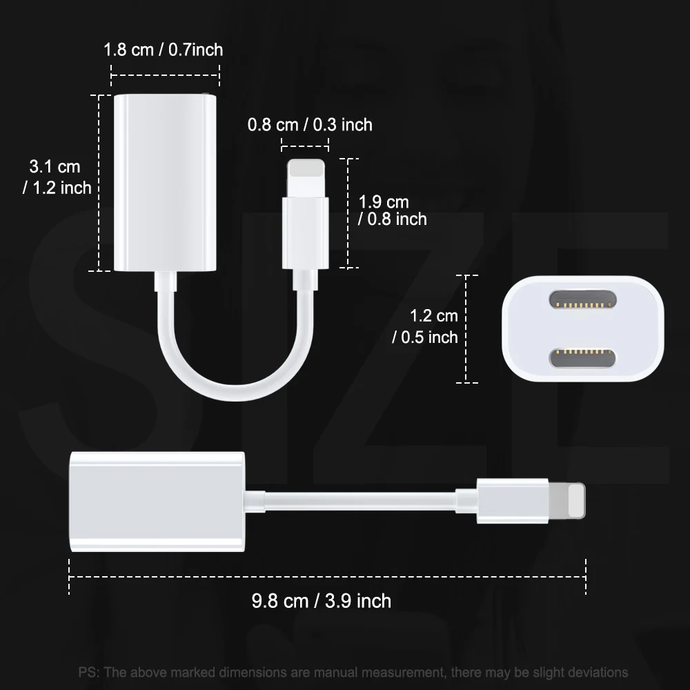 2 v 1 Adapter za Ločevanje Kabel Za iPhone 11 Pro Xs Max XR 7 8 Plus iPad iOS Dvojno Strele Polnjenje Audio Slušalke OTG Opremo