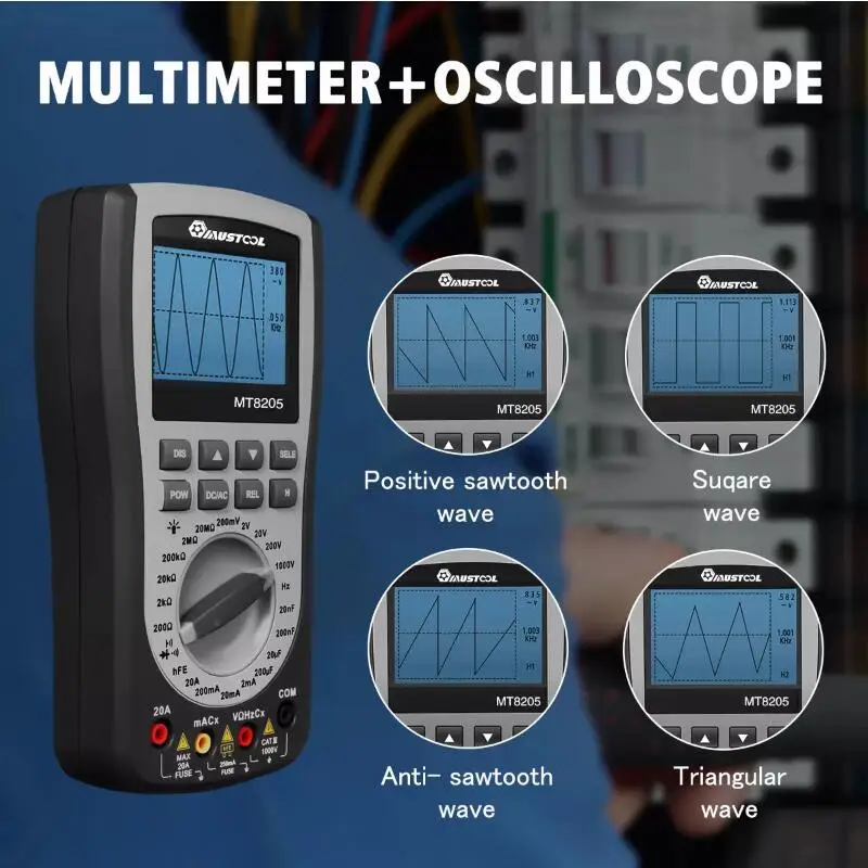 2 v 1 Digitalni Inteligentni Ročno Shranjevanje Oscilloscope Multimeter AC/DC Toka Napetosti Odpornost Frekvenca Diode Tester