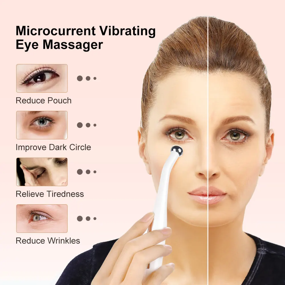 2 v 1 Električni Oči Massager Anti Aging Gubam Oči Obliž Olajšave Mikro-trenutne Masaža Negativni Ion Uvoz Oči Nega Naprave