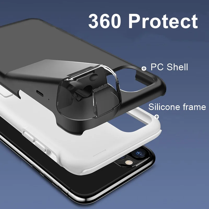 2 V 1 Luksuzni Shockproof Primeru Za iPhone XS Se2 11 Pro Max XR 8 7 6 6S Plus Z 300Mah Polnjenje, Polnilec Za Apple Slušalke