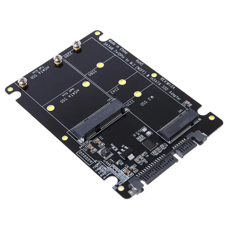 2 V 1 NGFF M. 2 B+M Ključ Mini PCI-E ali mSATA SSD, da SATA III vmesniško Kartico za Celoten Msata SSD/ 2230/2242/2260/22x80 M2 K1AA