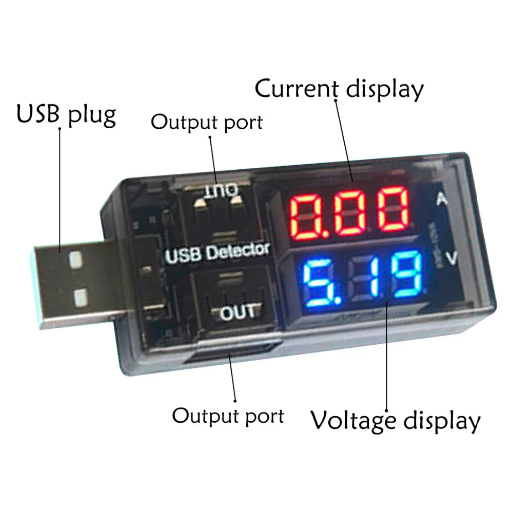 2 v 1, USB Current Tester Napetosti USB Meter Napetost Ampermeter USB Detektor Dvakrat Zapored Kaže Volt Meter Test