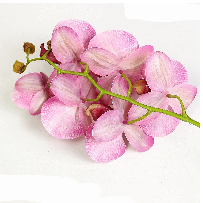 2 vilice Umetno Phalaenopsis Cvet Pravi Dotik Latex Metulj Orhideja Flores z Listi, Poročni Home Office Dekoracijo
