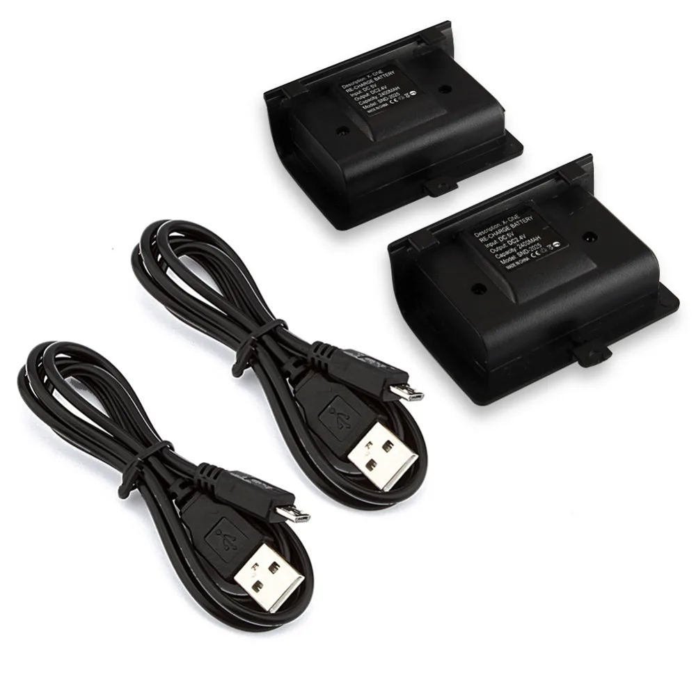 2 x 2400mAh Zamenjava Baterije + USB Kabel Za Xbox En Brezžični Gamepad Krmilnika za Polnjenje Backup Baterija