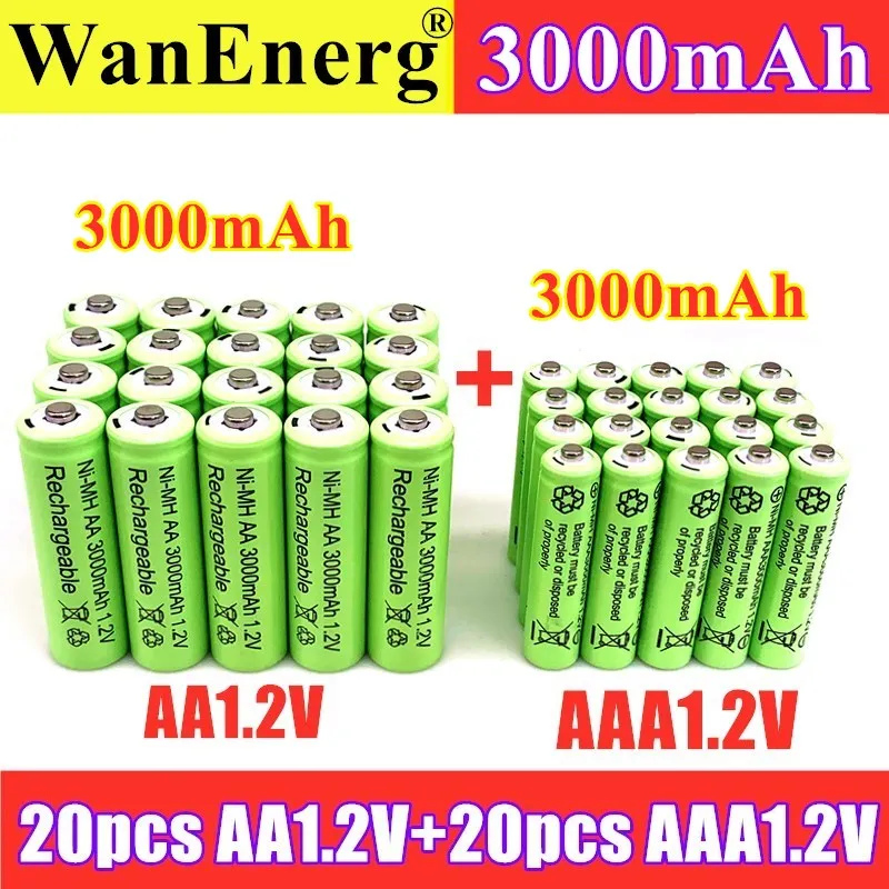 20-40pcs aa1.2v 3000mAh polnilne Baterije MH baterija je primerna za elektronske igrače, daljinsko upravljanje in drugih elektronskih izdelkov